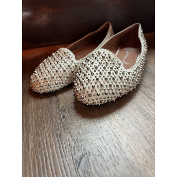 Jeffrey Campbell Martini Spiked Flats Shoes White Leather Slip-On Size 8.5 - Picture 16 of 16